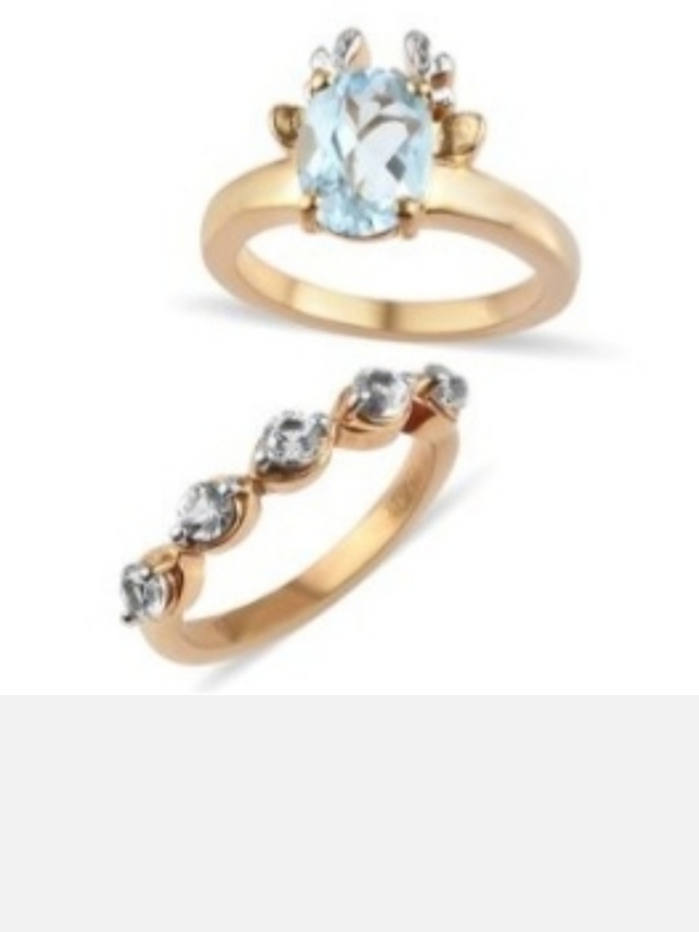 Gold Blue Topaz and Diamond Accent Bridal Ring Set *Only Gold Blue Topaz Ring